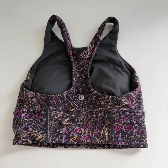 Lululemon‎ Wunder Train Long Line Sports Bra Topography Multi Women's 4 active - Picture 2 of 3
